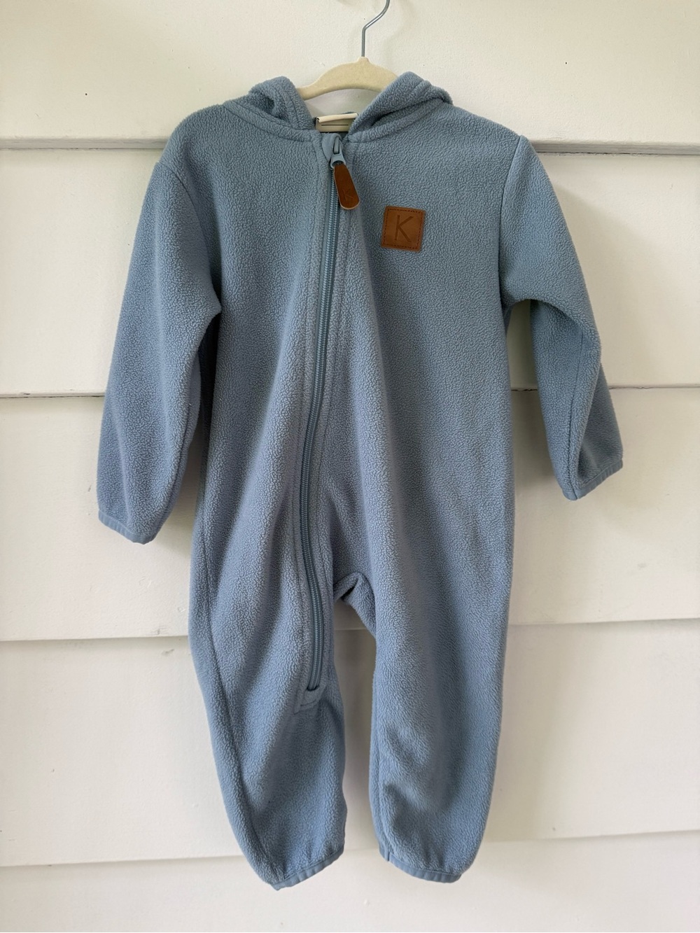 Kuling | Flintstone Blue Northpole Fleece Onesie- Size 74